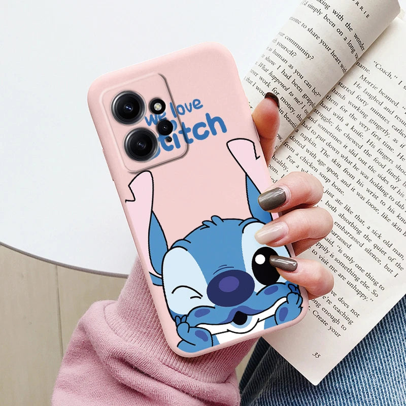 Super Cute Stitch Love?Shell For Redmi Note 12 4G Case Soft Cartoon Anime Cover TPU Couple Fundas For Xiaomi Redmi Note12 Capa