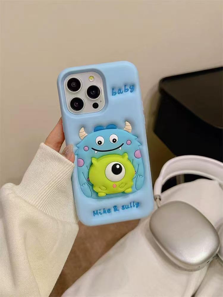 Ecosystem Stylish 3D Cartoon Case Compatible for iPhone 11, All-Round Protection, Anti-Slip, Scratch-Resistant, and Fun Aesthetic Cover (Monst!rs)