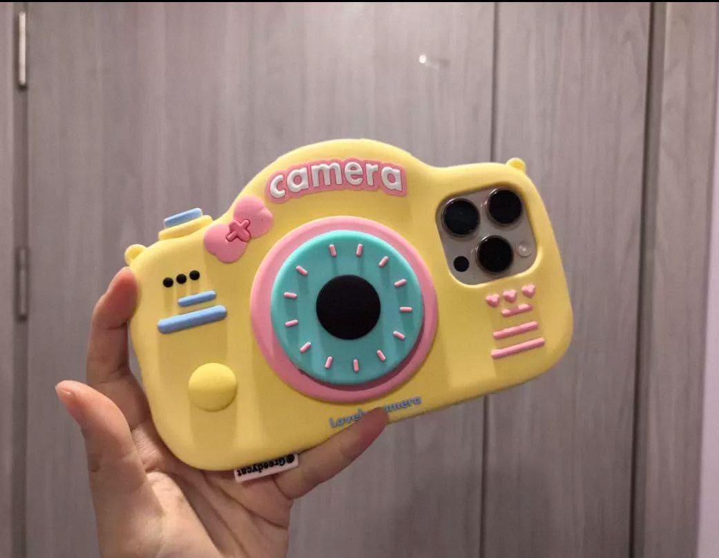 Ecosystem 3D Cartoon Case for iPhone 14 Pro Max / 15 Pro Max, All-Round Protection, Anti-Slip Cover (Happy Bear)