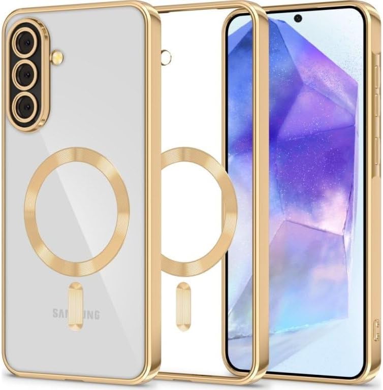 Grabist Magnetic Case for Samsung Galaxy A56/Samsung Galaxy A36, Camera Lens Full Protection, Compatible Wireless Charging, Shockproof Soft TPU Cover (Gold, Samsung A56/ Samsung A36)