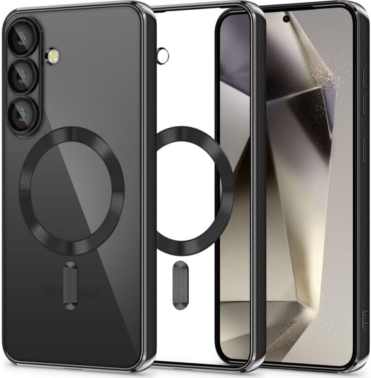 Grabist Magnetic Case for Samsung Galaxy A56/Samsung Galaxy A36, Camera Lens Full Protection, Compatible Wireless Charging, Shockproof Soft TPU Cover (Black, Samsung A56/ Samsung A36)