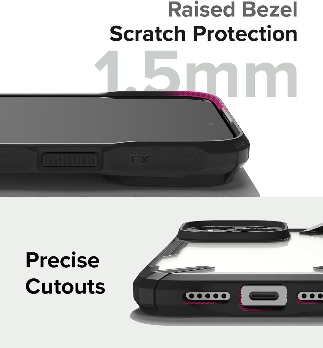 Ringke Fusion-X Case Compatible with iPhone 15 Pro Max 6.7-Inch, [Military-Grade Protection] Advanced Protection PC + TPU Bumper Phone Cover - Black