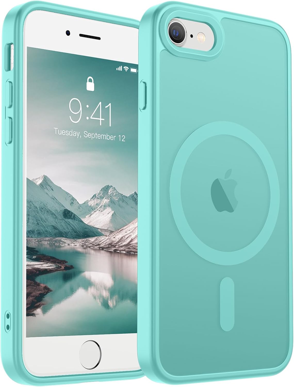 SUPFINE Magnetic for iPhone 14 Case & iPhone 13 Case (Compatible with MagSafe)(Military Grade Drop Protection) Translucent Matte Shockproof Phone Cover,Black