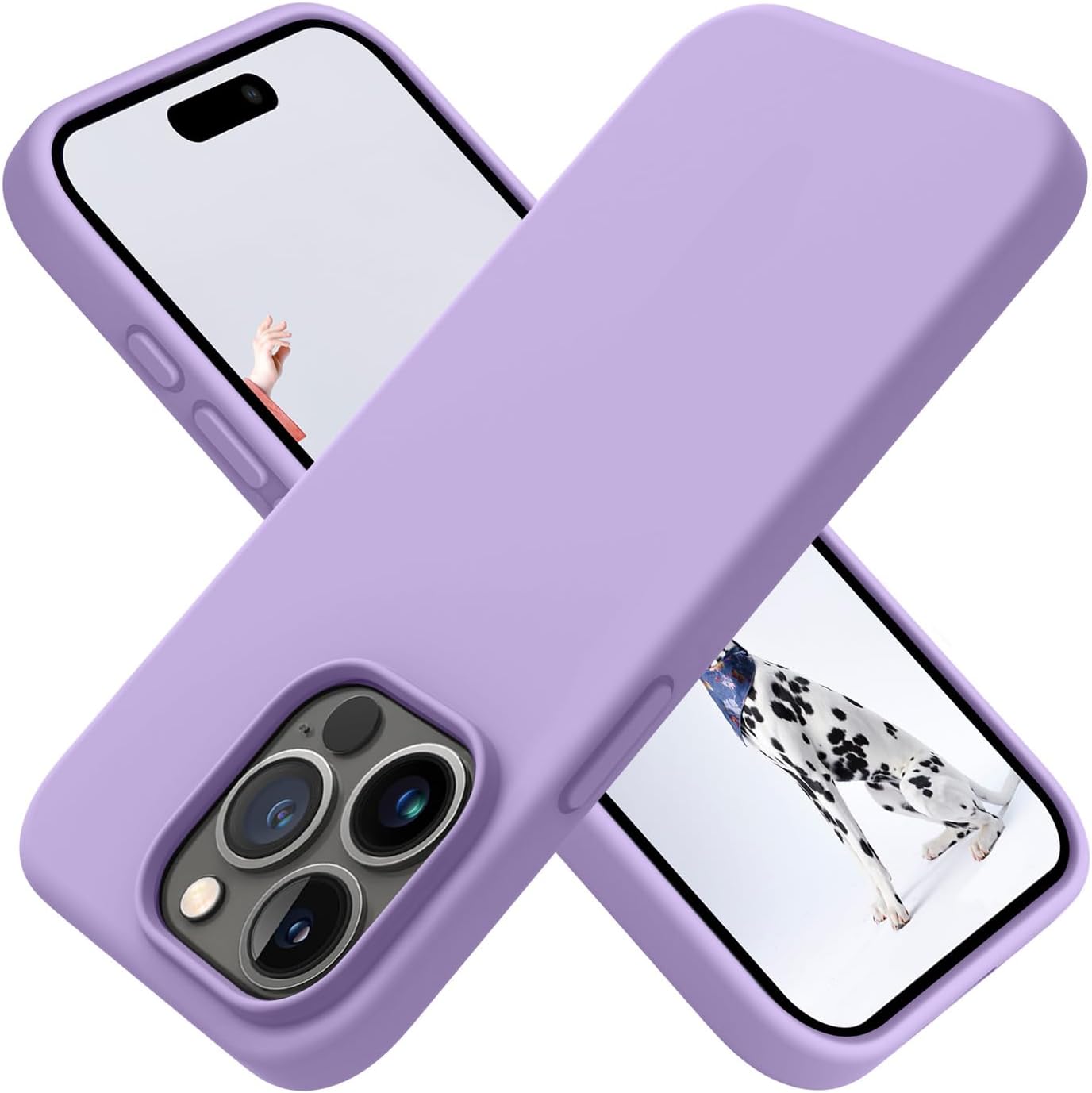 OTOFLY Compatible with iPhone 15 Pro Max Case, Silicone Shockproof Slim Thin Phone Case for iPhone 15 Pro Max (6.7 inch), (Lilac Purple)