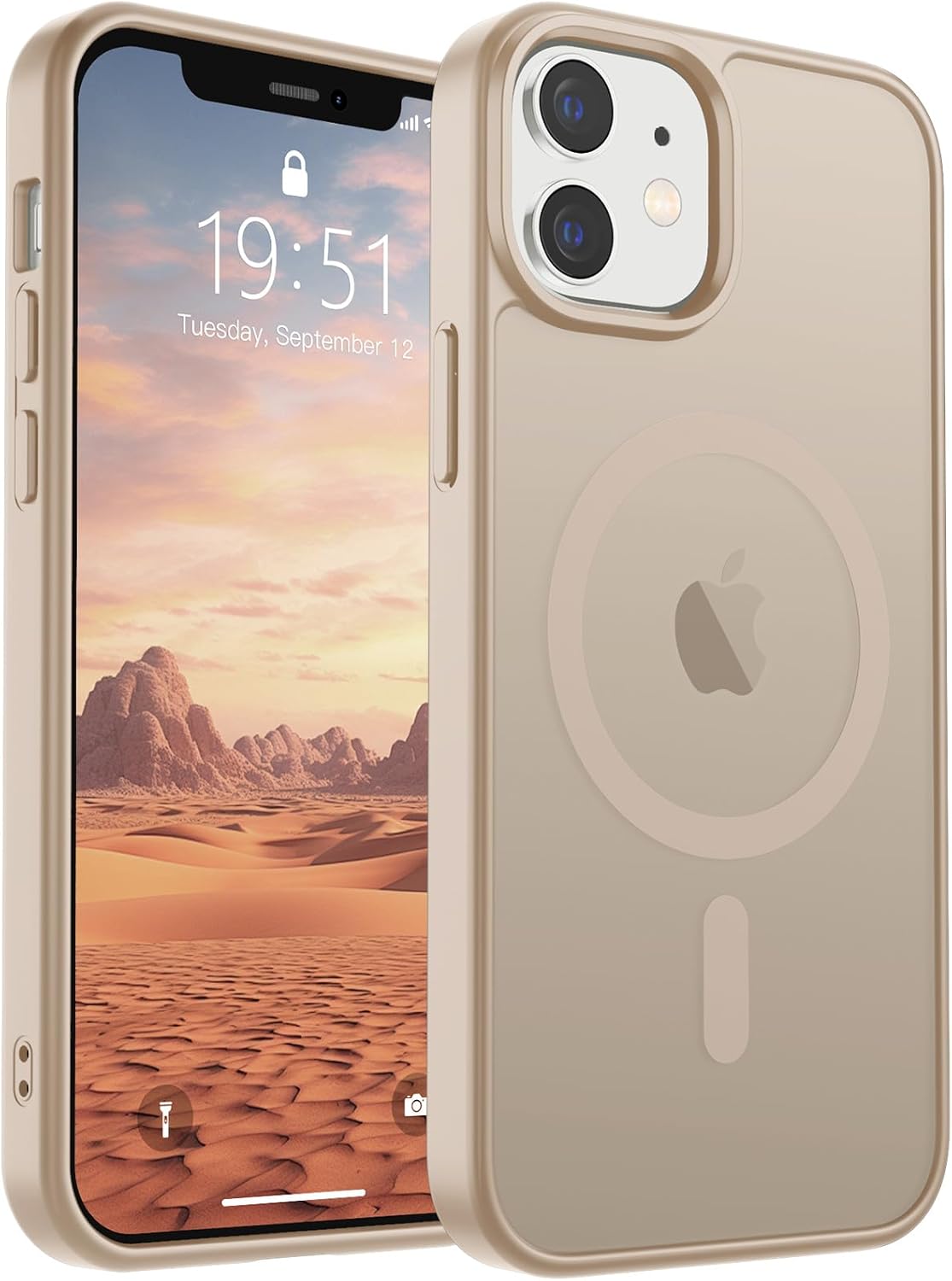 SUPFINE Magnetic for iPhone 14 Case & iPhone 13 Case (Compatible with MagSafe)(Military Grade Drop Protection) Translucent Matte Shockproof Phone Cover,Black