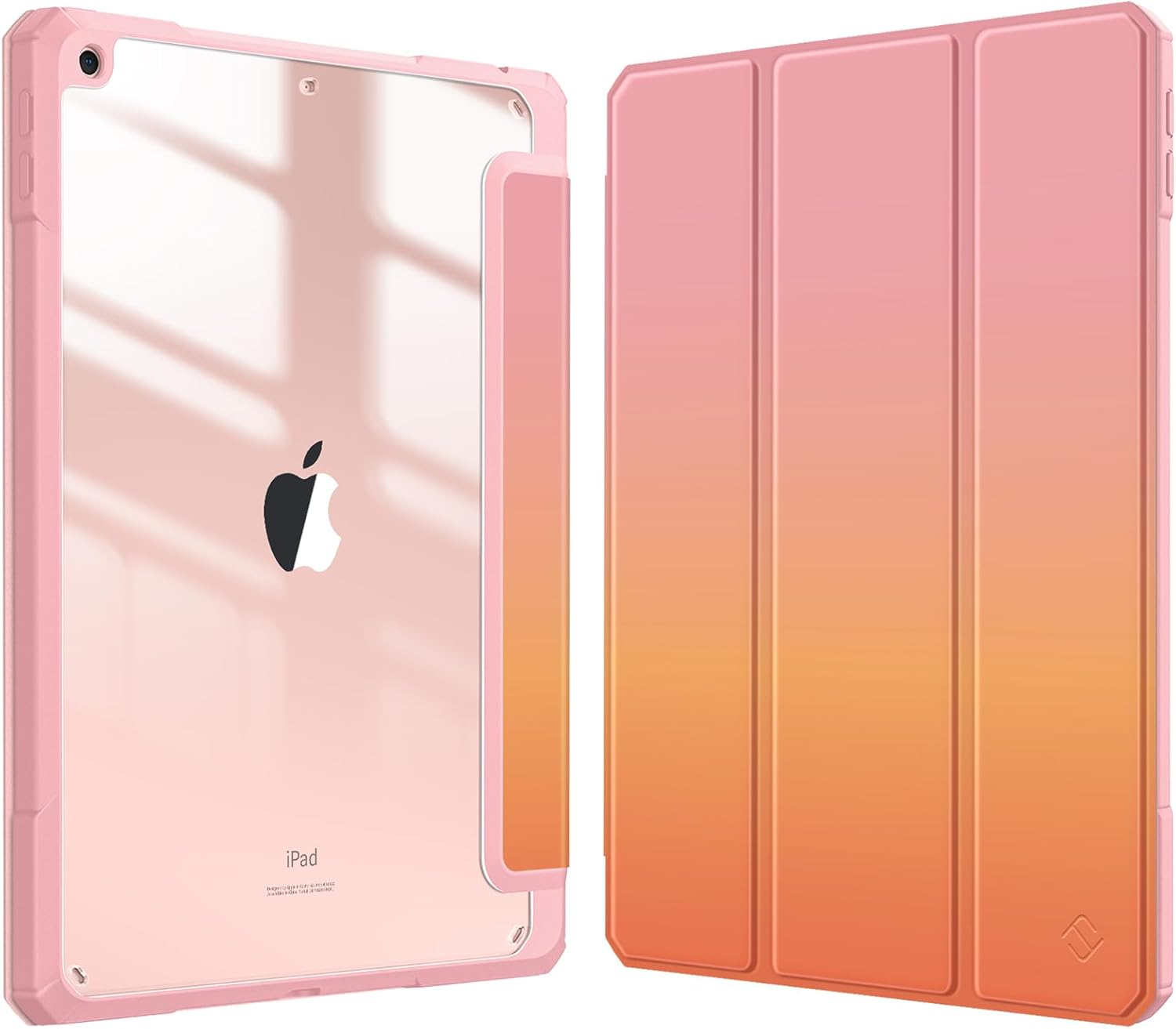 Fintie Hybrid Slim Case for iPad 9th / 8th / 7th Generation (2021/2020 / 2019) 10.2 Inch - [Built-in Pencil Holder] Shockproof Cover with Clear Transparent Back Shell, Black