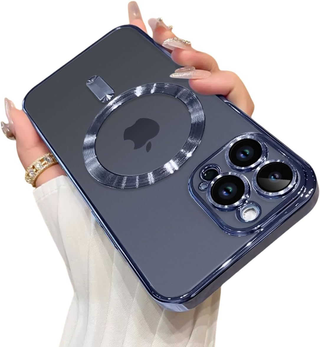 OOK Phone Case Made for iPhone 15 Pro Max (6.7 Inch) with Camera Lens Protector (Compatible with MagSafe) Anti-Scratch Shockproof Slim Magnetic Phone Cover for Women Men - Black