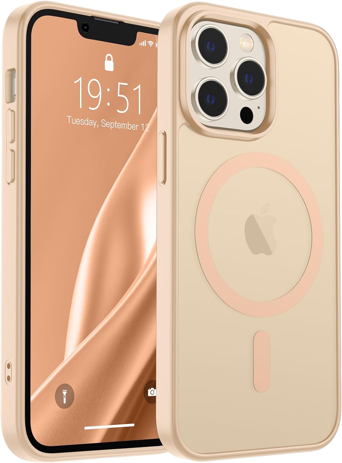 SUPFINE Magnetic for iPhone 14 Case & iPhone 13 Case (Compatible with MagSafe)(Military Grade Drop Protection) Translucent Matte Shockproof Phone Cover,Black