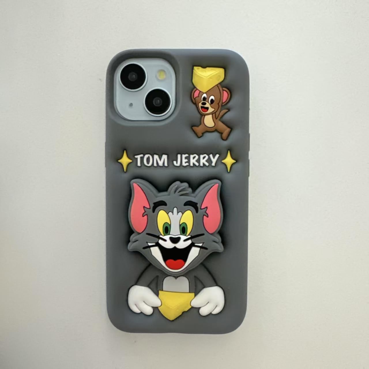 Ecosystem 3D Cartoon Case for iPhone 14 Pro Max / 15 Pro Max, All-Round Protection, Anti-Slip Cover (Happy Bear)