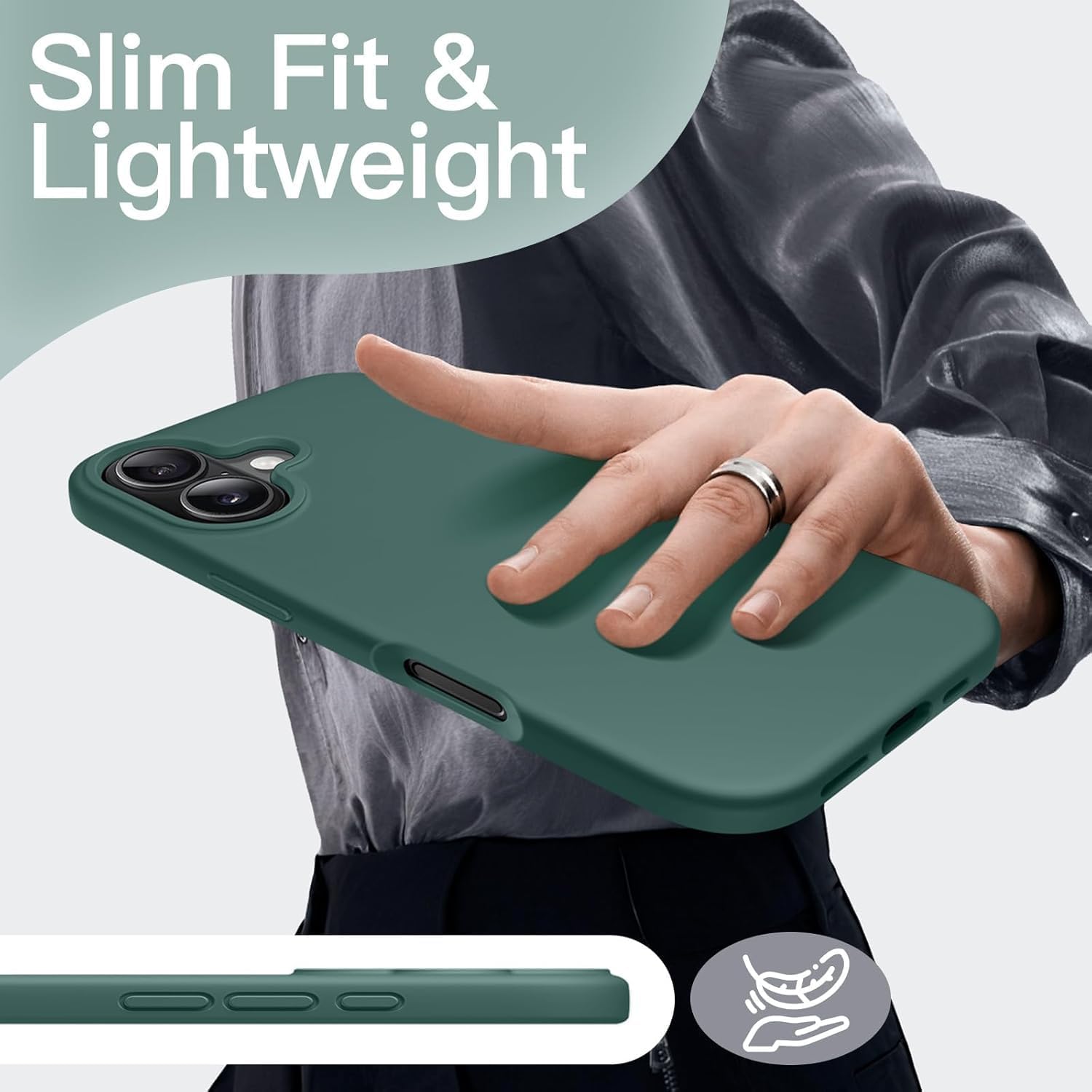 Next Store Silicone Case Compatible with iPhone 17 Series, Ultra Slim Shockproof Protective Phone Case with Soft Microfiber Lining, Anti-Scratch Camera Protection (Green, iPhone 17)