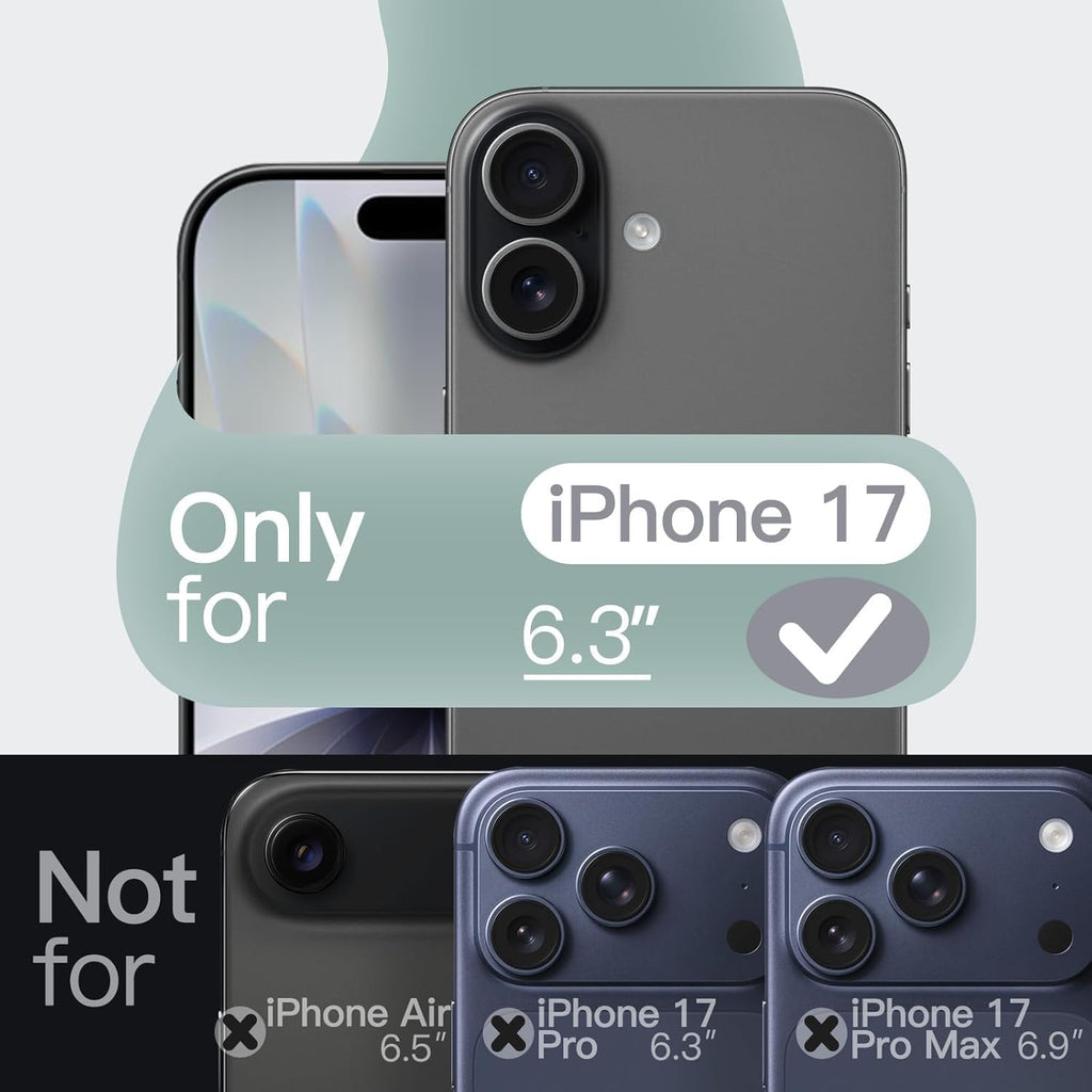 Next Store Silicone Case Compatible with iPhone 17 Series, Ultra Slim Shockproof Protective Phone Case with Soft Microfiber Lining, Anti-Scratch Camera Protection (Green, iPhone 17)