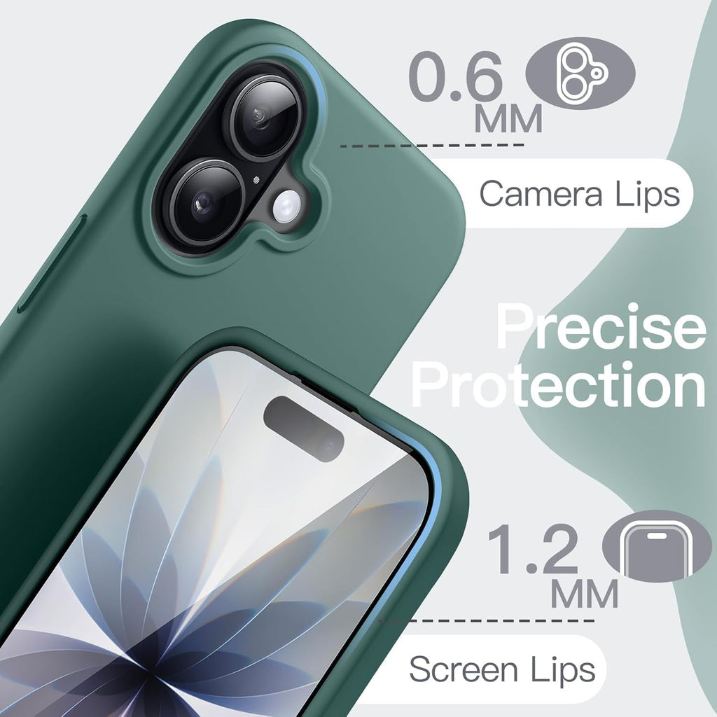 Next Store Silicone Case Compatible with iPhone 17 Series, Ultra Slim Shockproof Protective Phone Case with Soft Microfiber Lining, Anti-Scratch Camera Protection (Green, iPhone 17)