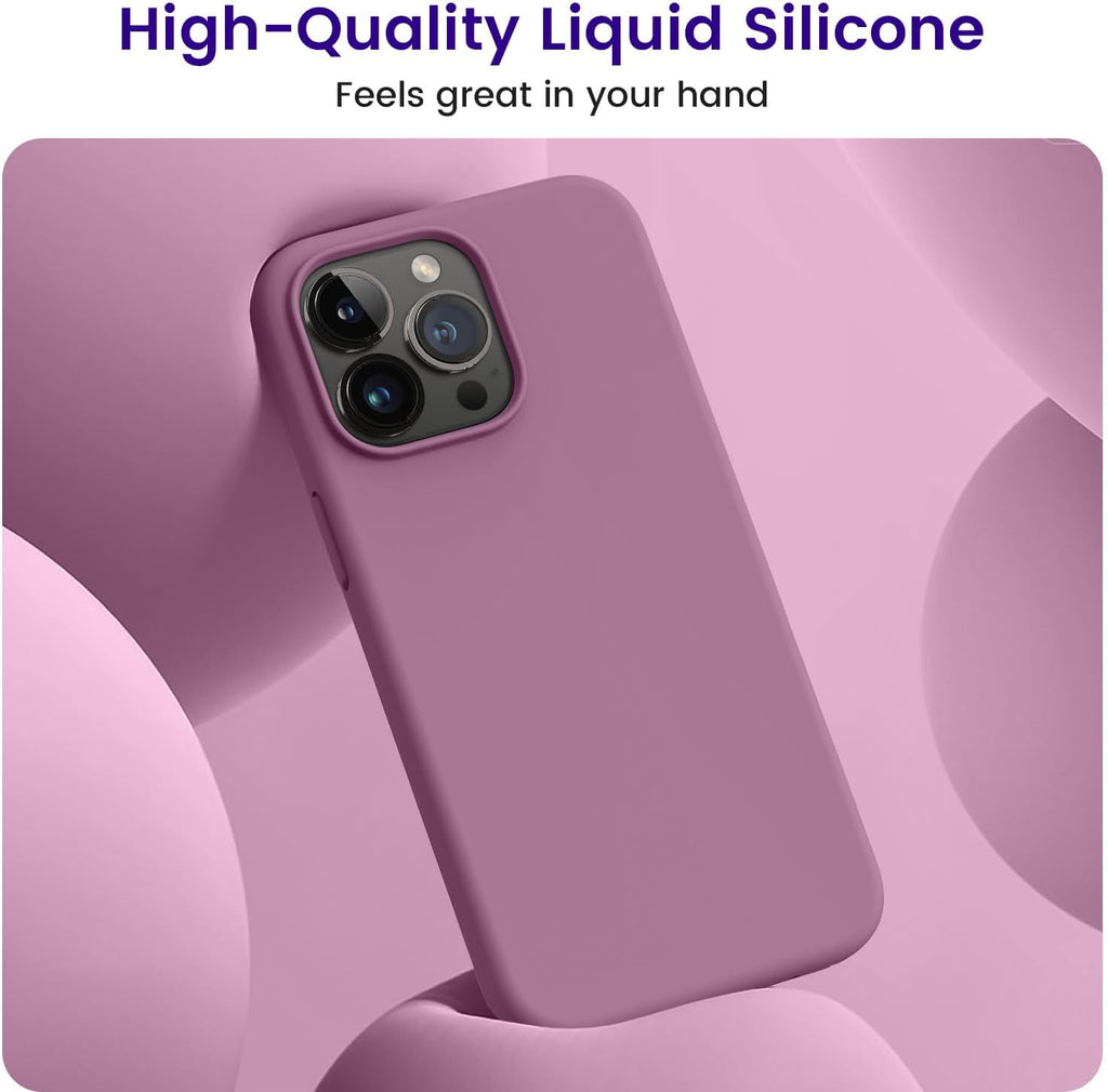 OTOFLY Compatible with iPhone 15 Pro Max Case, Silicone Shockproof Slim Thin Phone Case for iPhone 15 Pro Max (6.7 inch), (Lilac Purple)