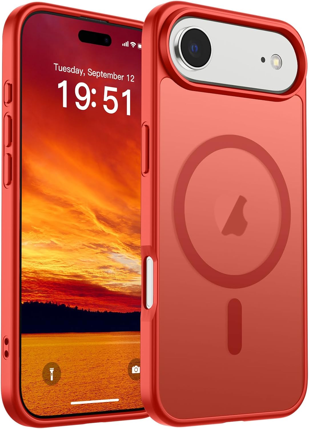 SUPFINE Magnetic for iPhone 14 Case & iPhone 13 Case (Compatible with MagSafe)(Military Grade Drop Protection) Translucent Matte Shockproof Phone Cover,Black