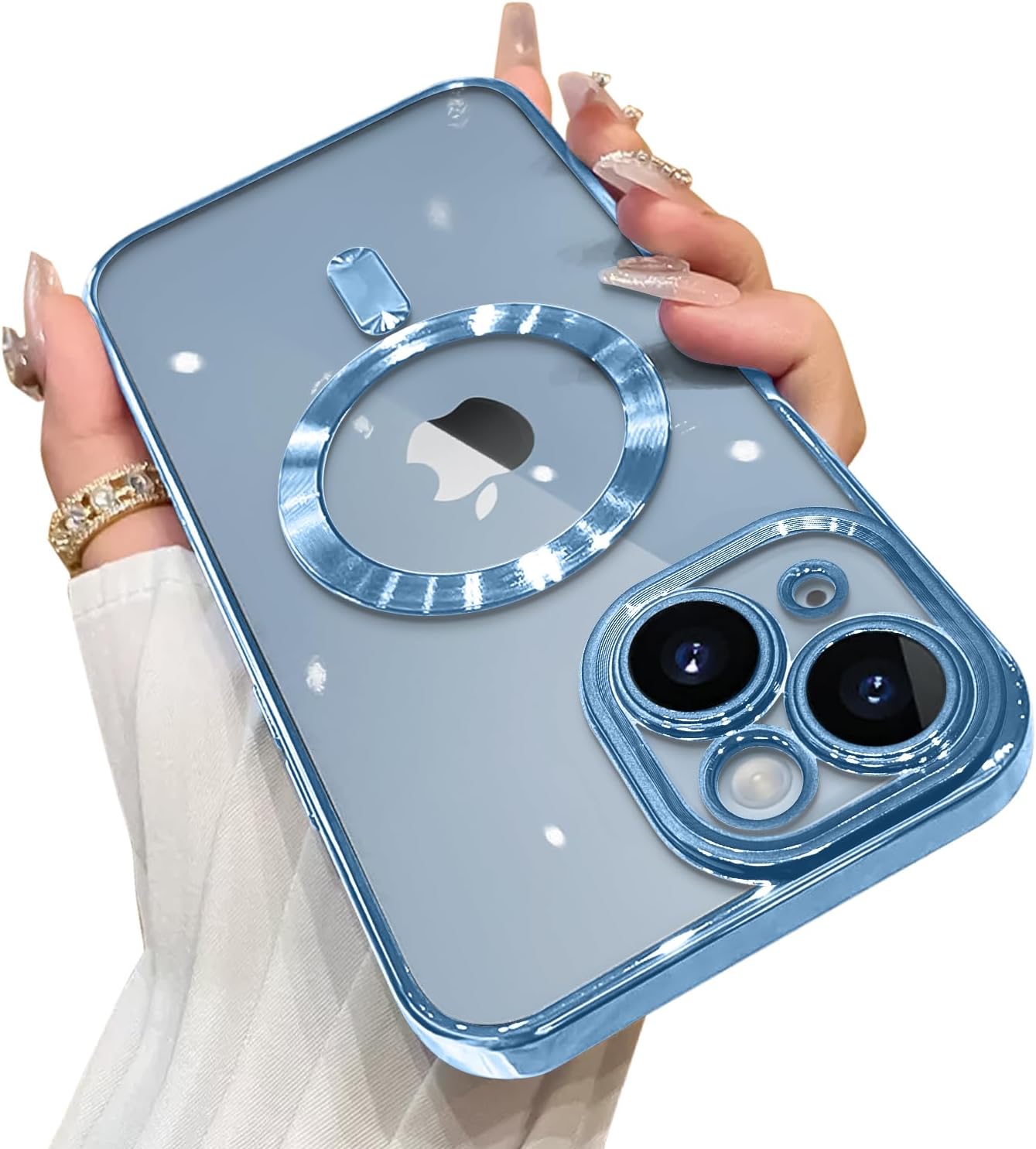 OOK Phone Case Made for iPhone 15 Pro Max (6.7 Inch) with Camera Lens Protector (Compatible with MagSafe) Anti-Scratch Shockproof Slim Magnetic Phone Cover for Women Men - Black