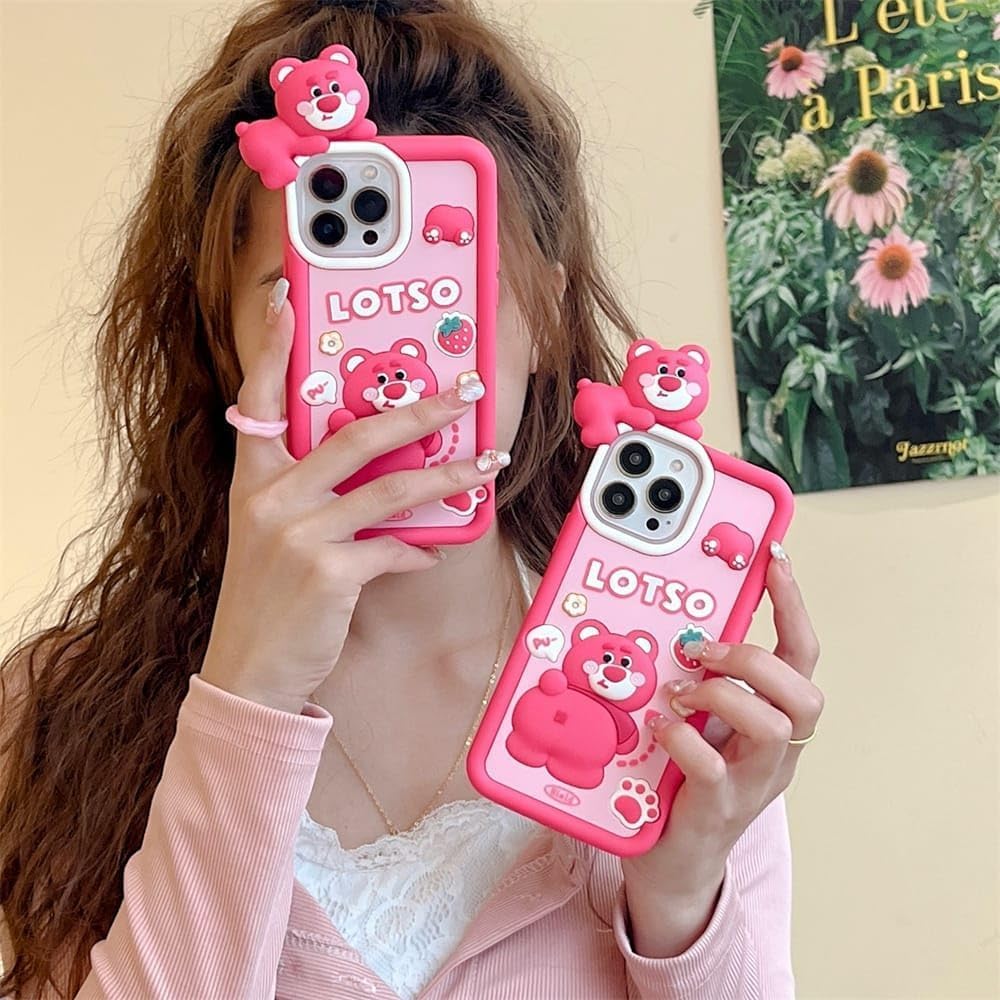 Next store 3D Cartoon Silicone Case Compatible with iPhone 14 Pro Max Cute Cartoon Animal Character Anti-Fall Silicone Protective Cover (iPhone 14 Pro Max) (Style 13)