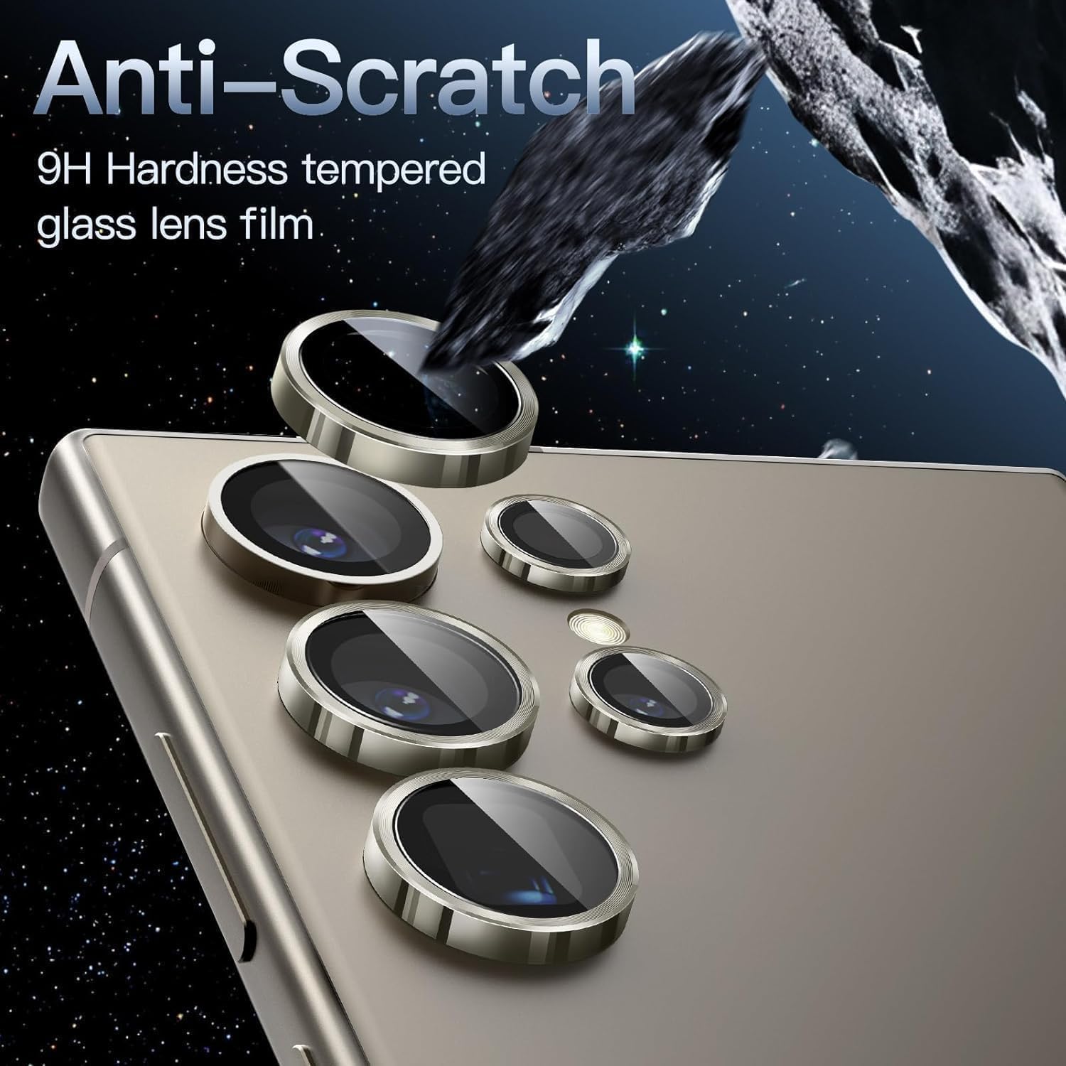 Grabist for Samsung Galaxy S25 Ultra,Camera Lens Protector, 9H Tempered Glass & Ultra-Thin Aluminum Alloy Individual Lens Screen Protective, case friendly Cover for Samsung S25 Ultra (TITANIUM Gray)