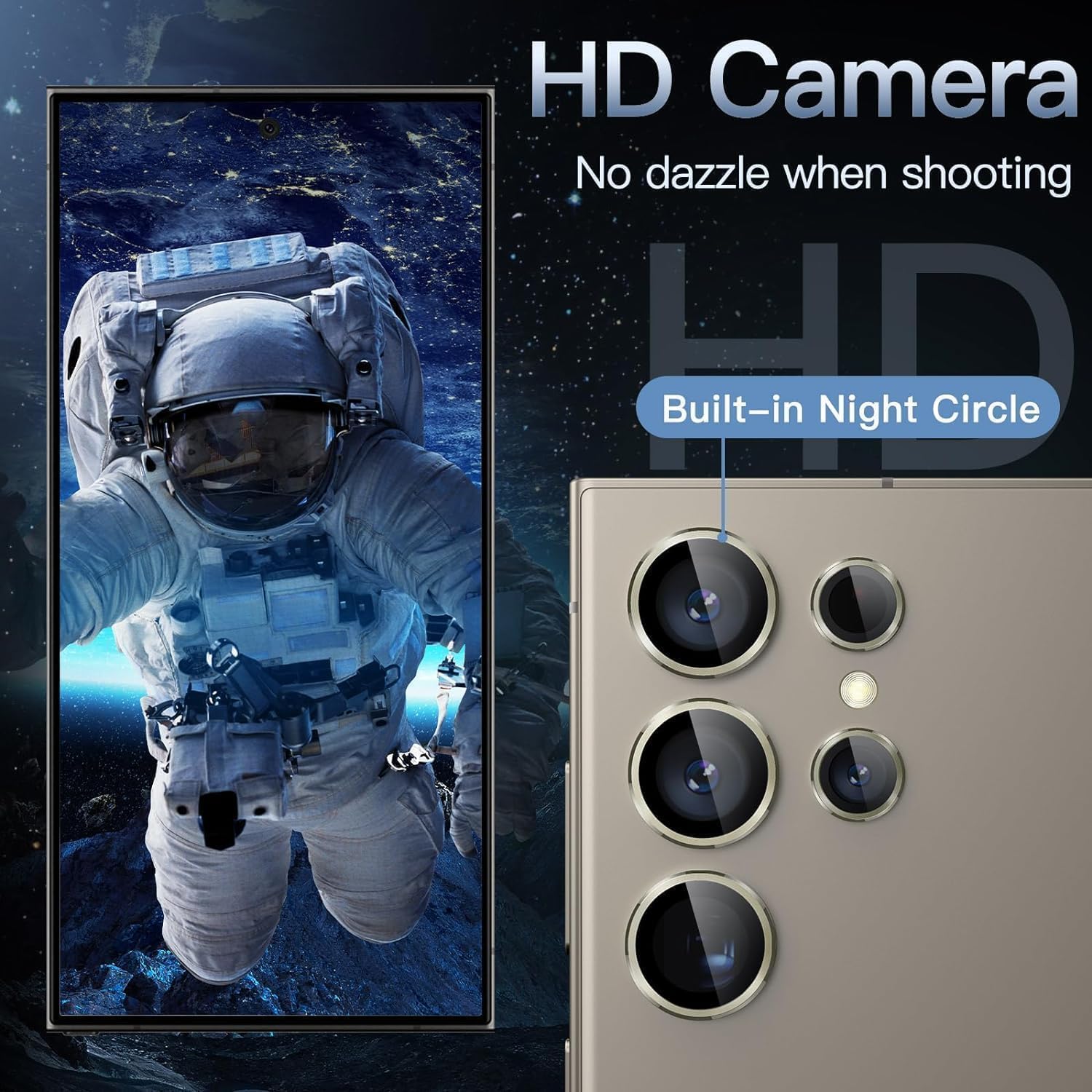 Grabist for Samsung Galaxy S25 Ultra,Camera Lens Protector, 9H Tempered Glass & Ultra-Thin Aluminum Alloy Individual Lens Screen Protective, case friendly Cover for Samsung S25 Ultra (TITANIUM Gray)