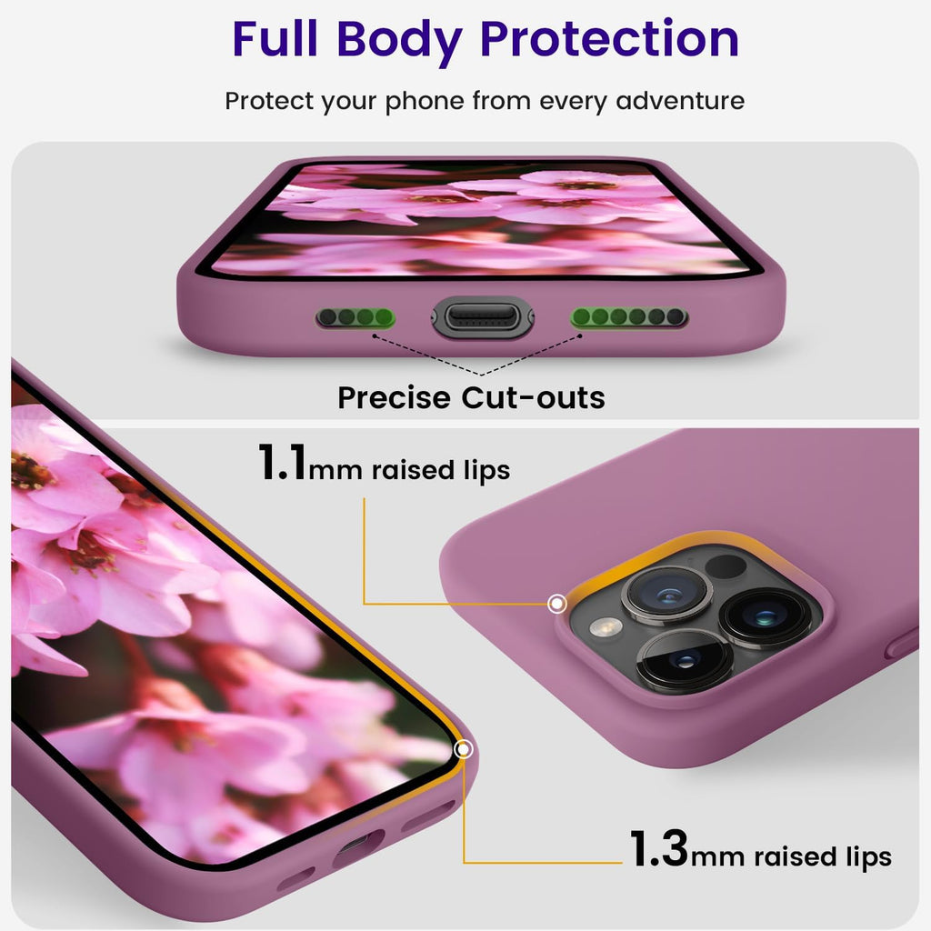 OTOFLY Compatible with iPhone 15 Pro Max Case, Silicone Shockproof Slim Thin Phone Case for iPhone 15 Pro Max (6.7 inch), (Lilac Purple)