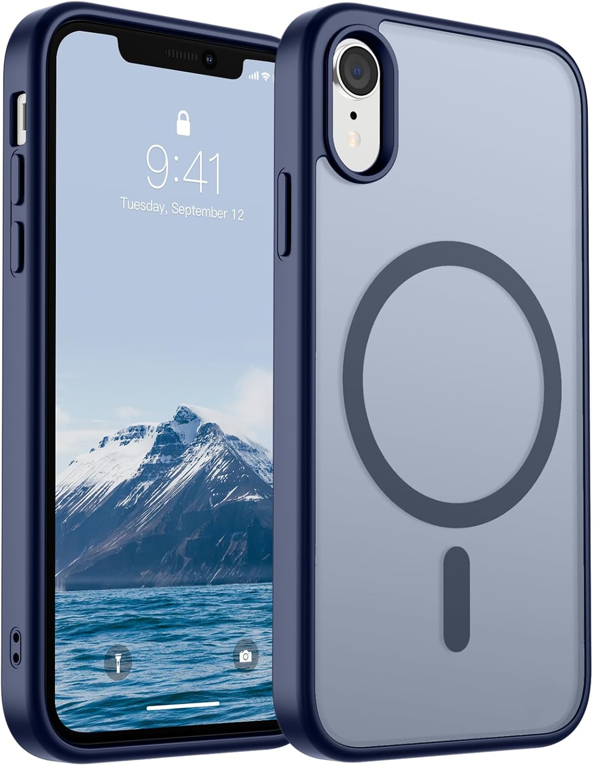 SUPFINE Magnetic for iPhone 14 Case & iPhone 13 Case (Compatible with MagSafe)(Military Grade Drop Protection) Translucent Matte Shockproof Phone Cover,Black