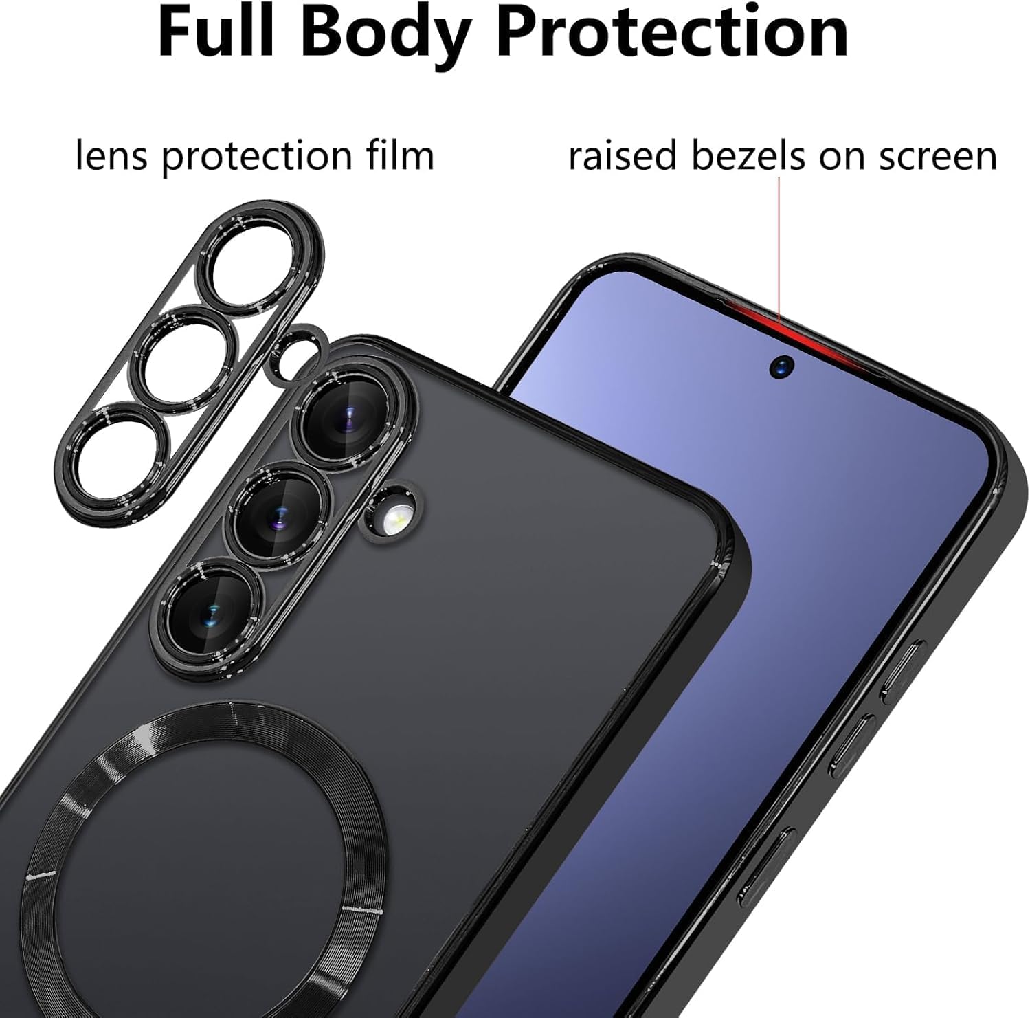 Grabist Magnetic Case for Samsung Galaxy A56/Samsung Galaxy A36, Camera Lens Full Protection, Compatible Wireless Charging, Shockproof Soft TPU Cover (Black, Samsung A56/ Samsung A36)