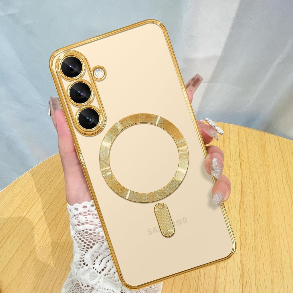 Grabist Magnetic Case for Samsung Galaxy A56/Samsung Galaxy A36, Camera Lens Full Protection, Compatible Wireless Charging, Shockproof Soft TPU Cover (Gold, Samsung A56/ Samsung A36)