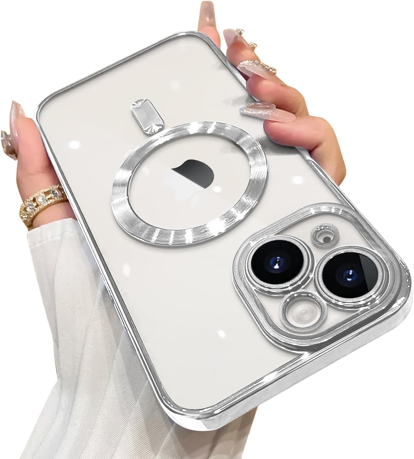 OOK Phone Case Made for iPhone 15 Pro Max (6.7 Inch) with Camera Lens Protector (Compatible with MagSafe) Anti-Scratch Shockproof Slim Magnetic Phone Cover for Women Men - Black