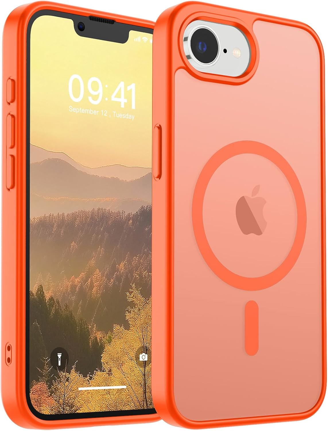 SUPFINE Magnetic for iPhone 14 Case & iPhone 13 Case (Compatible with MagSafe)(Military Grade Drop Protection) Translucent Matte Shockproof Phone Cover,Black