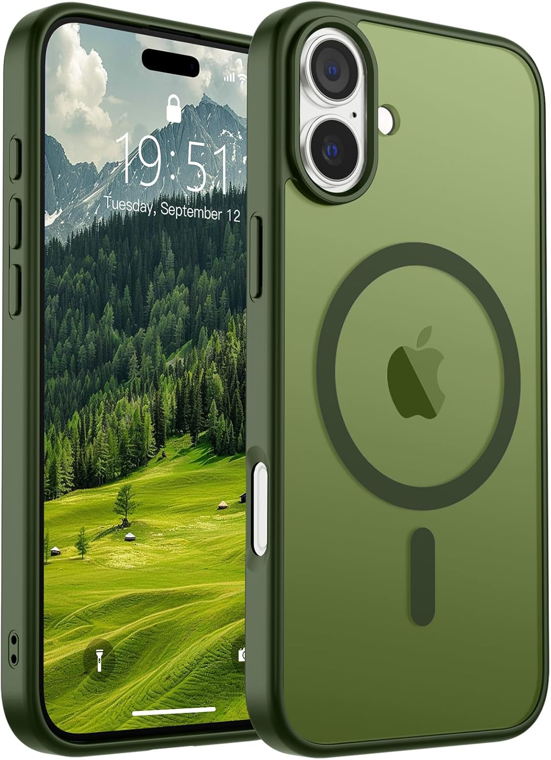 SUPFINE Magnetic for iPhone 14 Case & iPhone 13 Case (Compatible with MagSafe)(Military Grade Drop Protection) Translucent Matte Shockproof Phone Cover,Black