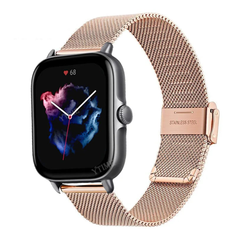 Amazfit GTS3 Stainless Steel Strap 20mm Black Watchband For Huami Amazfit GTS 2 2E 3 GTS2 Mini Bracelet Amazfit Bip S U Pro band