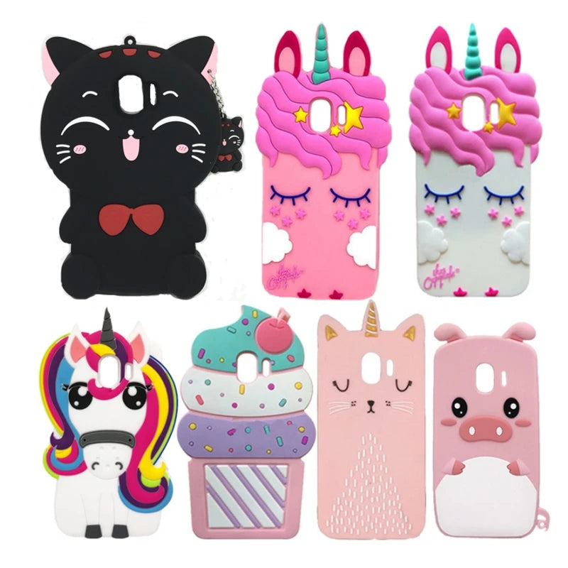 For Samsung Galaxy J2 Pro 2018 Case For Samsung J2 Pro 2018 J250F Case Silicon Soft 3D Cute Cartoon Phone Cover J2 Pro J250 2018
