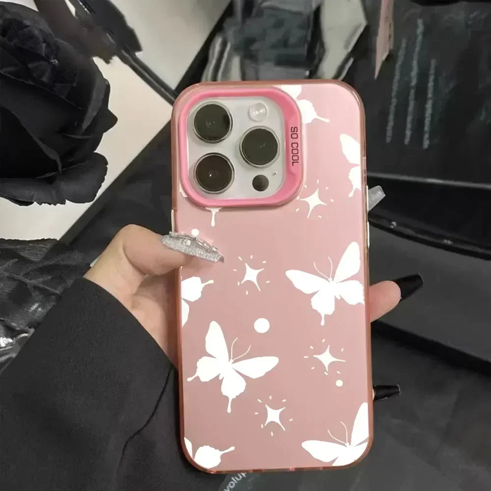 For Samsung Galaxy A06 A16 Case Luxury Fashion Butterfly Silver IMD Phone Case For Samsung A06 A16 Matte Color Cover Funda
