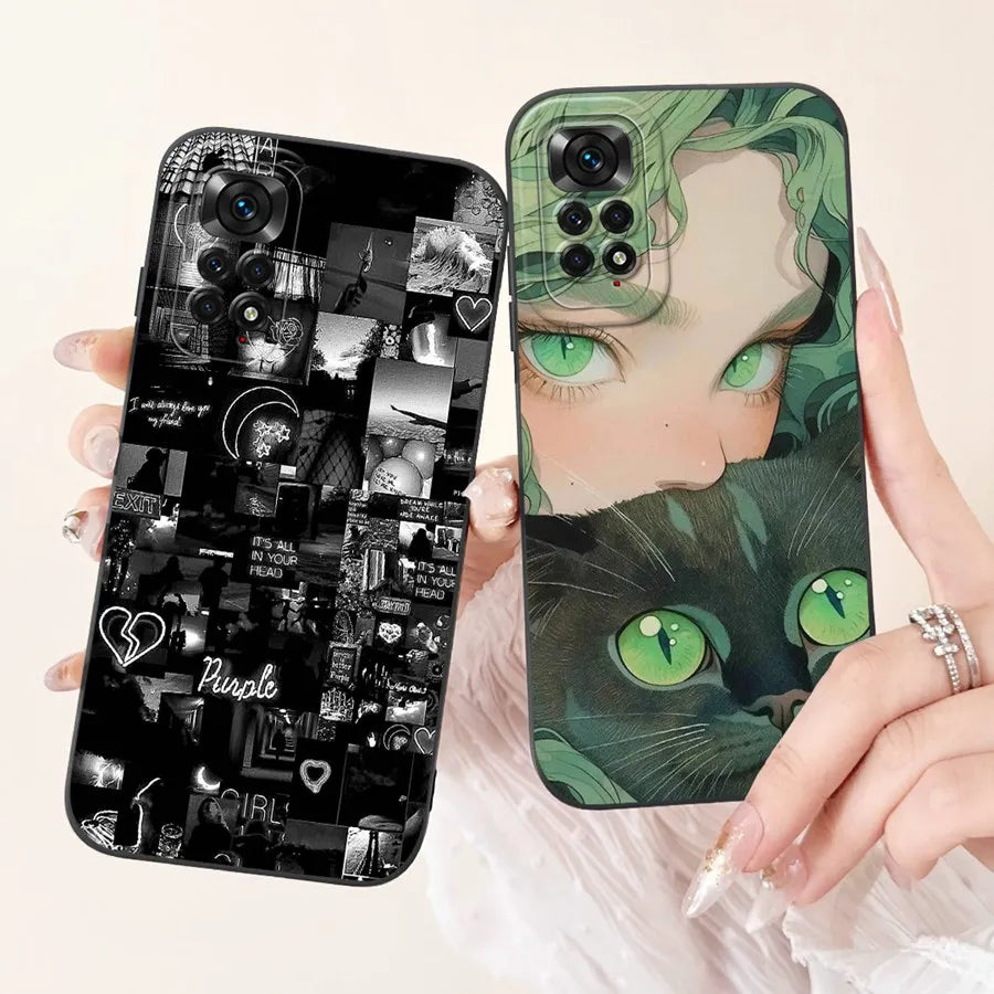 Case for Redmi Note 11 11S 4G 11 Pro Couqe Matte Soft Silicone Cartoons Funda Shockproof  Phone Bags For Note11 11S Back Covers
