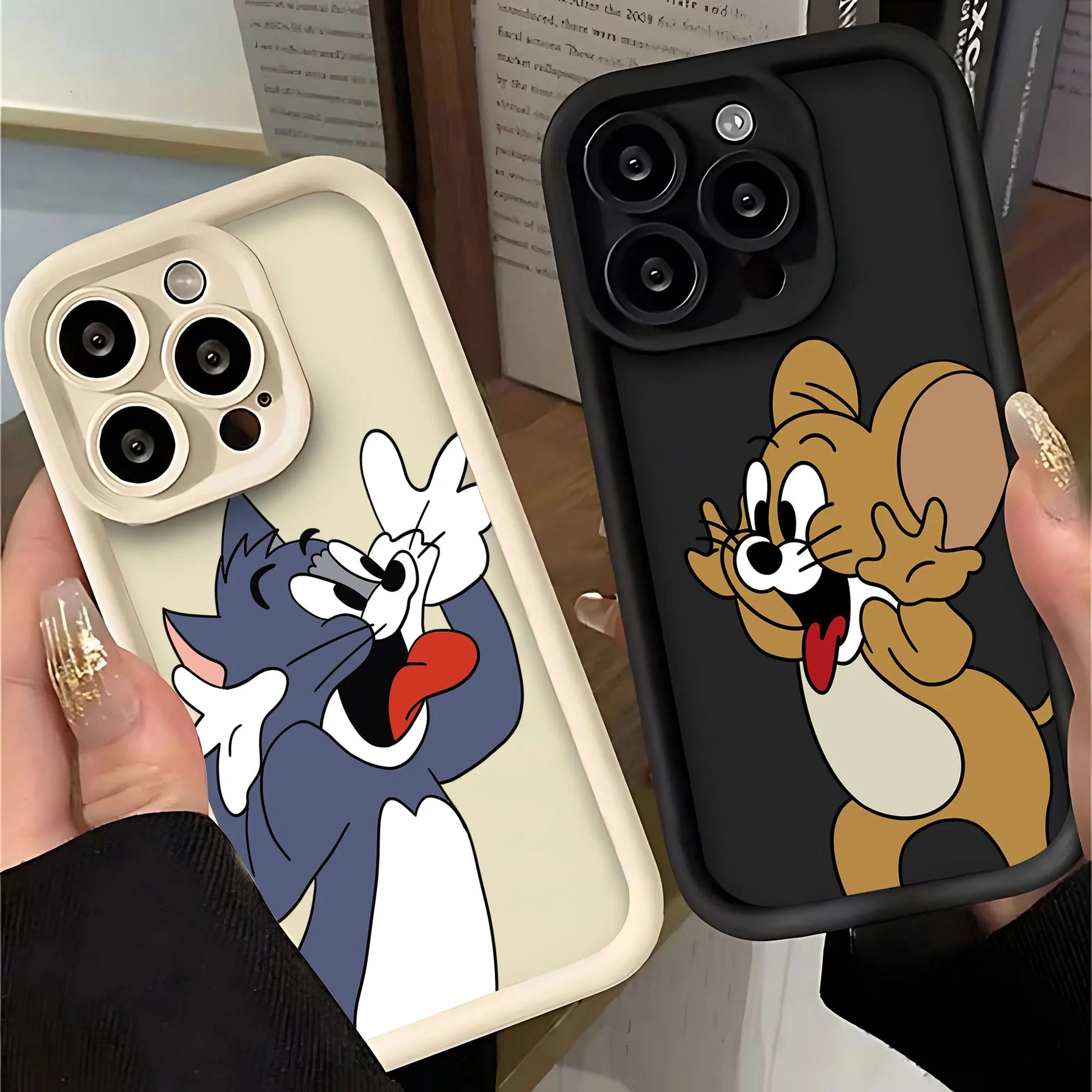 Cartoon Cute Toms Jerrys Phone Case for iPhone 16 15 14 13 12 11 Pro Max Mini XR XS X 7 8 6 6s Plus Soft TPU Back Cover