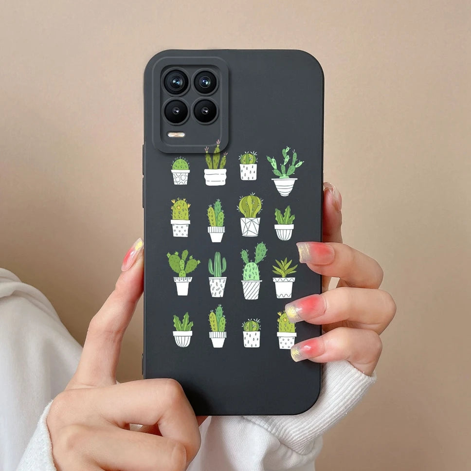 Cases For Realme 8 Pro 4G Shell Lovely Cartoon Astronaut Pattern Soft Liquid Silicone Phone Covers For Realme8 8Pro Fundas Coque