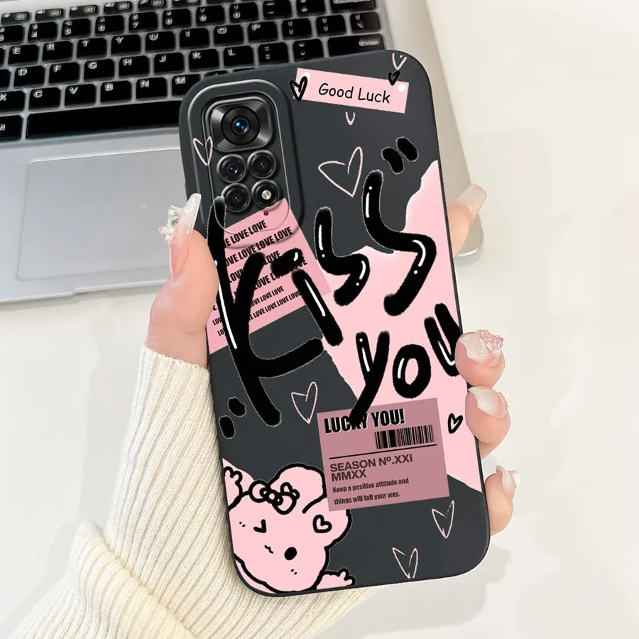 Case for Redmi Note 11 11S 4G 11 Pro Couqe Matte Soft Silicone Cartoons Funda Shockproof  Phone Bags For Note11 11S Back Covers