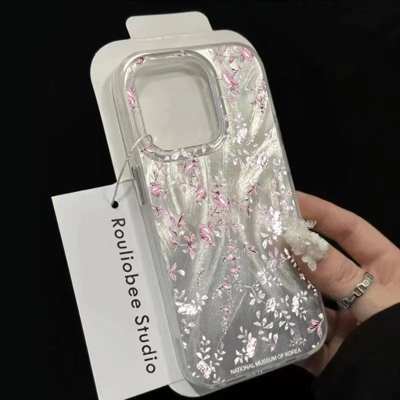 Small Flower Shockproof Hard Case for Xiaomi 14T Pro Protective Cover for Xiaomi 11 Lite 13T 13TPro Chiffon Texture Capa Fundas