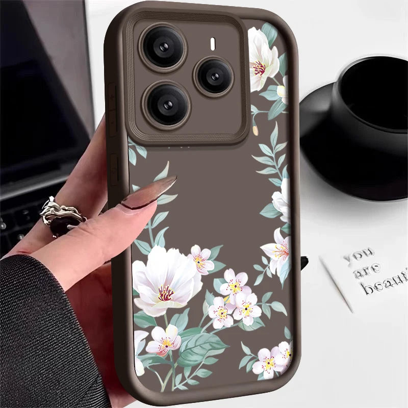 Fashion Flower Case For Xiaomi 13T 14T 11T Pro Poco X6 F6 Pro Funda Redmi Note 14 Pro 5G 13 12 11 Shockproof Bumper Soft Cover