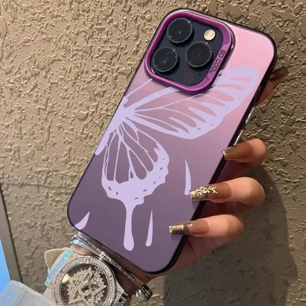 For Samsung Galaxy A06 A16 Case Luxury Fashion Butterfly Silver IMD Phone Case For Samsung A06 A16 Matte Color Cover Funda