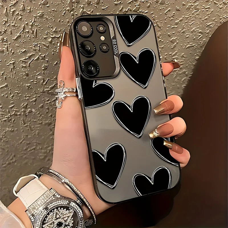 Love Heart Pattern Hard Case For Samsung S25 Ultra S23 FE S22 S24 A55 5G A56 A54 A24 A53 A52S A36 A35 A34 A25 A16 A15 Case Cover