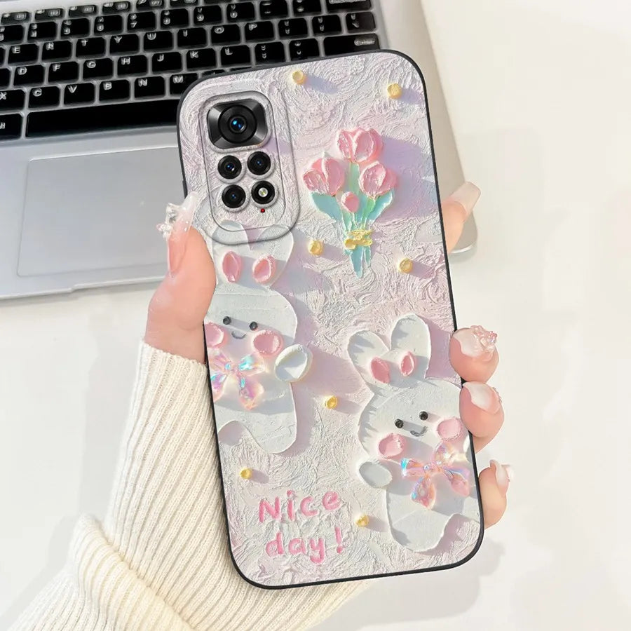 Case for Redmi Note 11 11S 4G 11 Pro Couqe Matte Soft Silicone Cartoons Funda Shockproof  Phone Bags For Note11 11S Back Covers