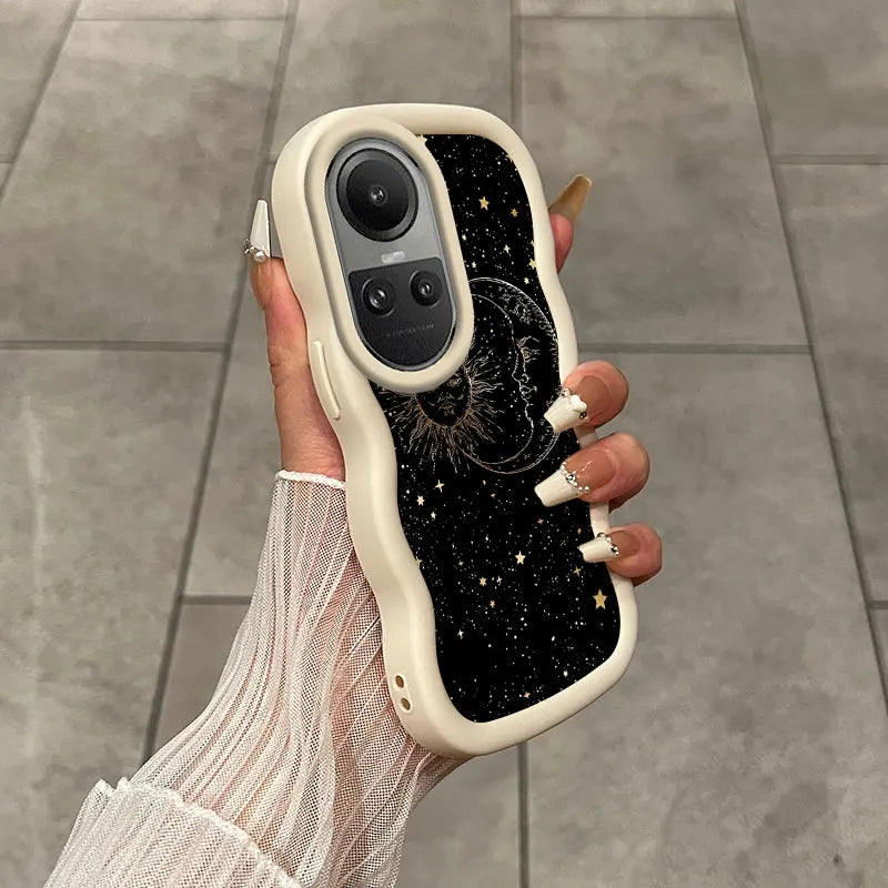 Fashion sun moon stars Flexible Case For Reno10 With Anti-Fingerprint Features Suitable For OPPO A Reno X 91 77 79 3 11 54 38
