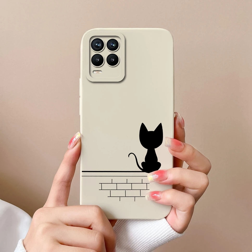 Cases For Realme 8 Pro 4G Shell Lovely Cartoon Astronaut Pattern Soft Liquid Silicone Phone Covers For Realme8 8Pro Fundas Coque