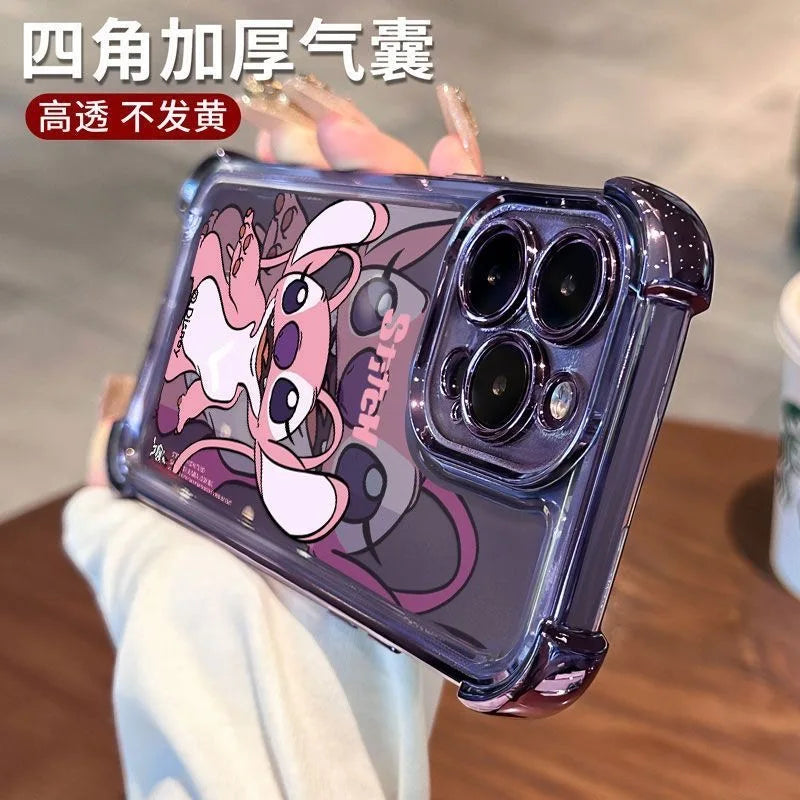 Dance Angel Stitch Phone Case for iPhone 16 Pro Max 15 Plus 14 Pro 13 Mini 12 11 XS XR 7 8 SE 16E Shockproof Clear Armor Capa