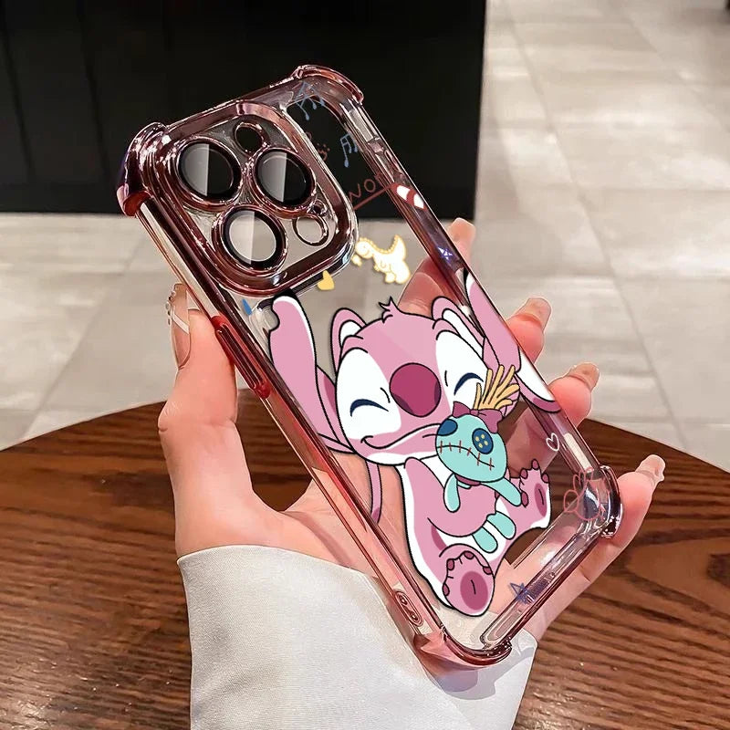 Dance Angel Stitch Phone Case for iPhone 16 Pro Max 15 Plus 14 Pro 13 Mini 12 11 XS XR 7 8 SE 16E Shockproof Clear Armor Capa