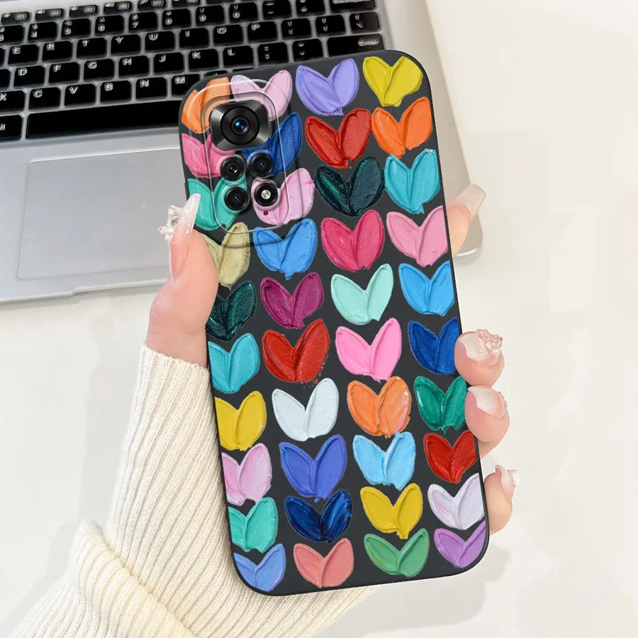 Case for Redmi Note 11 11S 4G 11 Pro Couqe Matte Soft Silicone Cartoons Funda Shockproof  Phone Bags For Note11 11S Back Covers