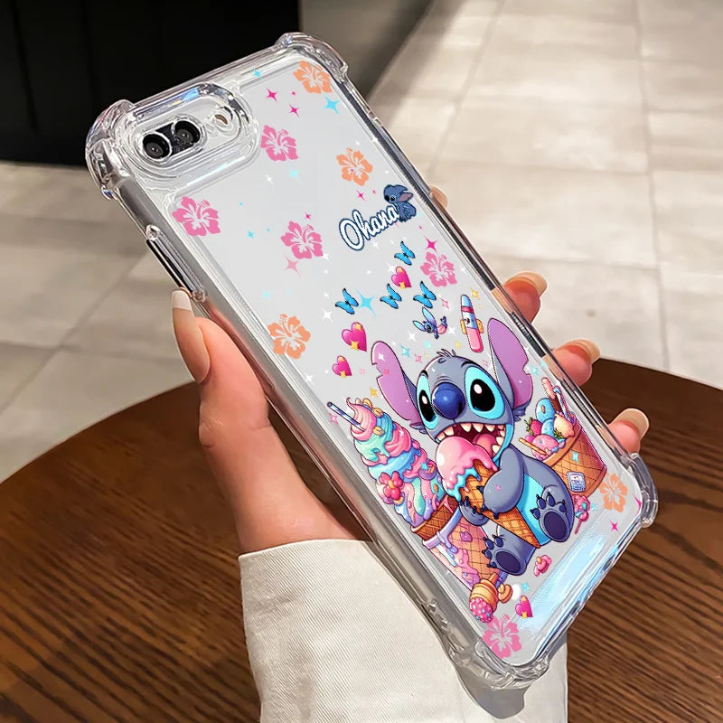 Disney Stitch Cute Fashion For Redmi Note 14 13 12S 12 11T 11 10S 10 Pro Plus MAX Anti-Fall Transparent TPU Soft Phone Case