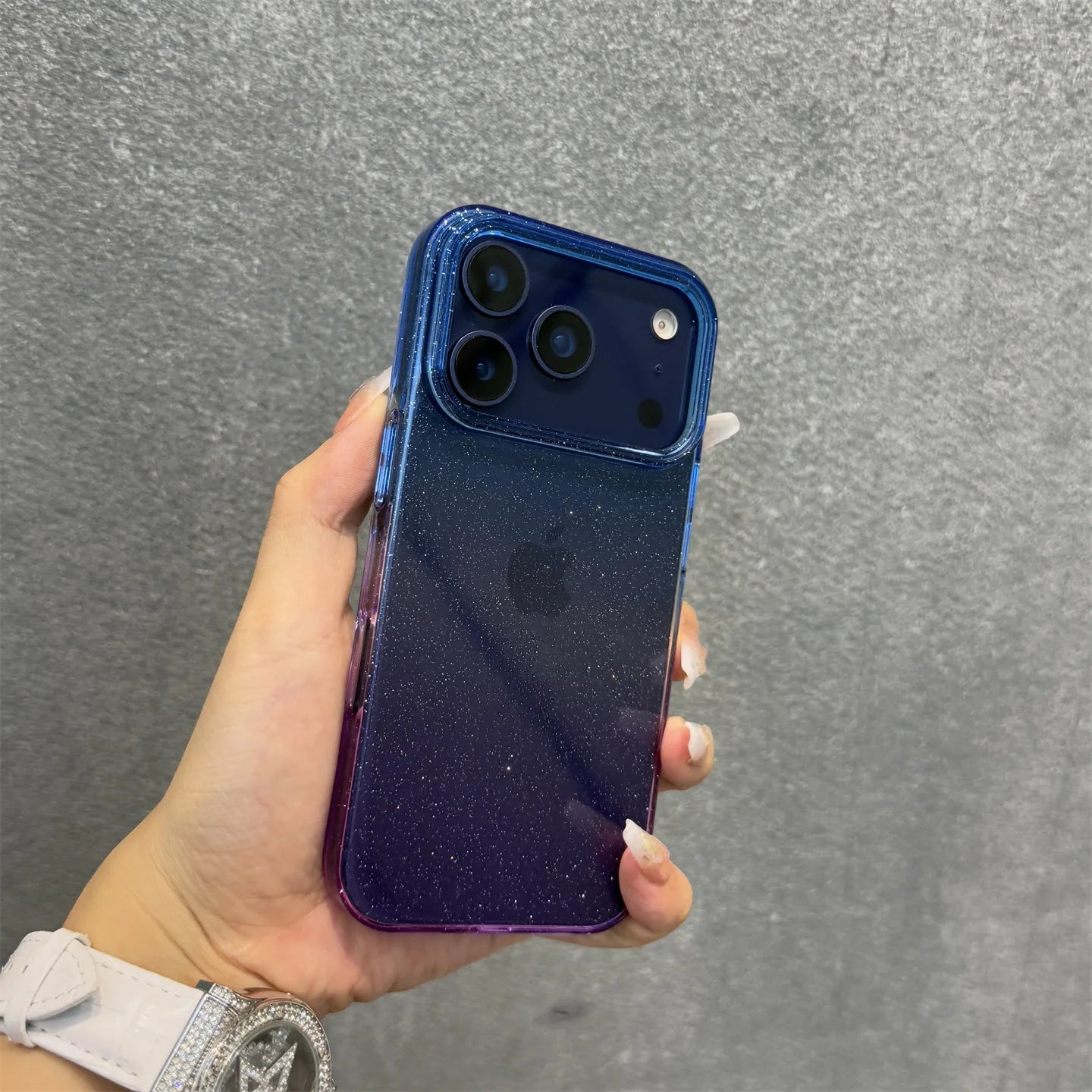 Flash Gradient Transparent Phone Case For iPhone 17 16 15 14 13 12 Pro Max 17Air Minimalist Clear Soft Edge Shockproof Cover