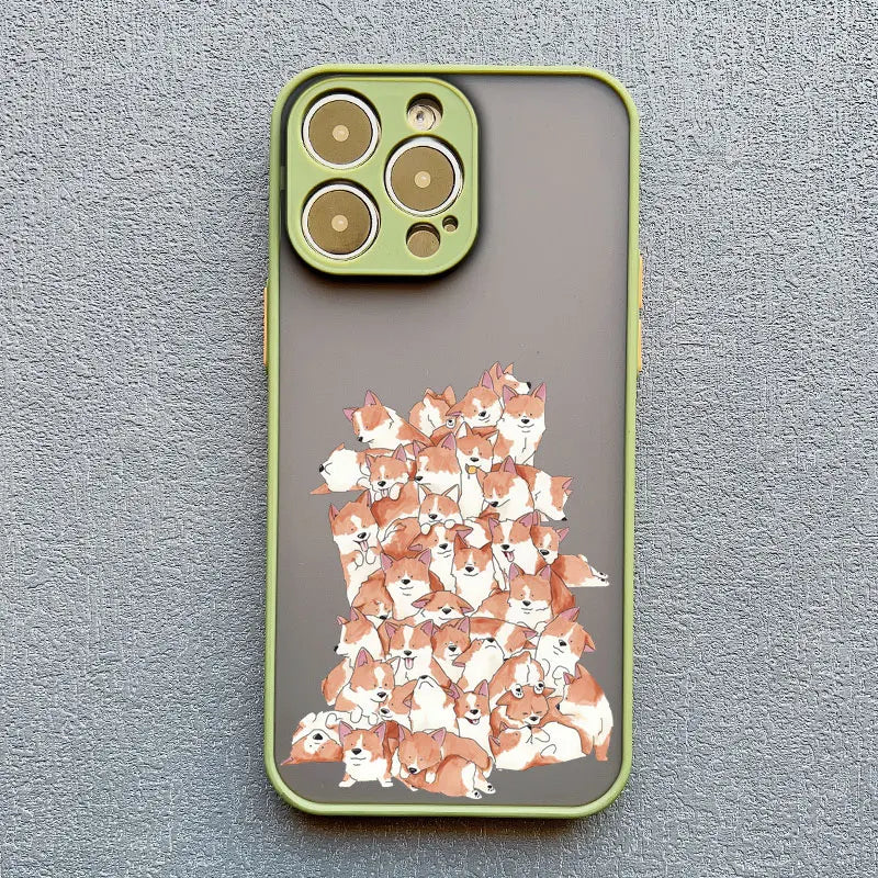 Cute Cartoon Cat Illustration Phone Case For iPhone 17 16 15 Pro Max Cases iPhone 14 13 12 11 Pro Max Mini XS XR X 16 PlusCover