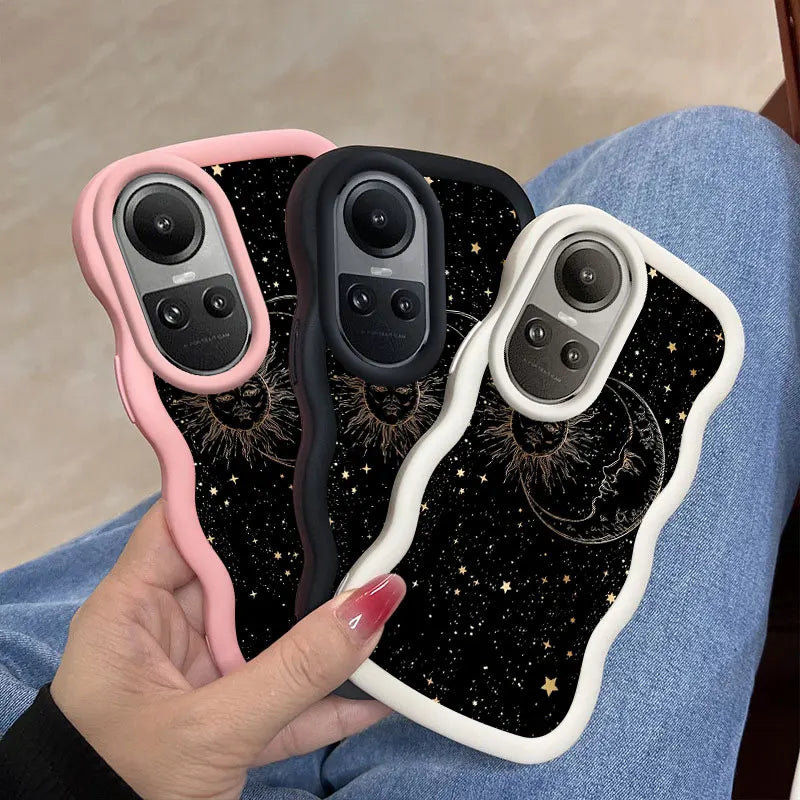 Fashion sun moon stars Flexible Case For Reno10 With Anti-Fingerprint Features Suitable For OPPO A Reno X 91 77 79 3 11 54 38